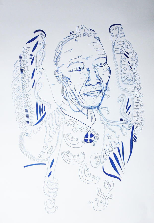 Angel Madiba -  Nelson Mandela Drawing by Gloria Ssali