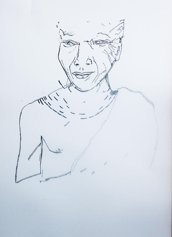 Nelson Mandela Drawing - Angel Madiba - Xhosa Prince by Gloria Ssali