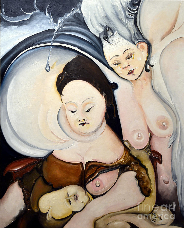 Surrealism Painting - Angel Maker by Jacabo Navarro