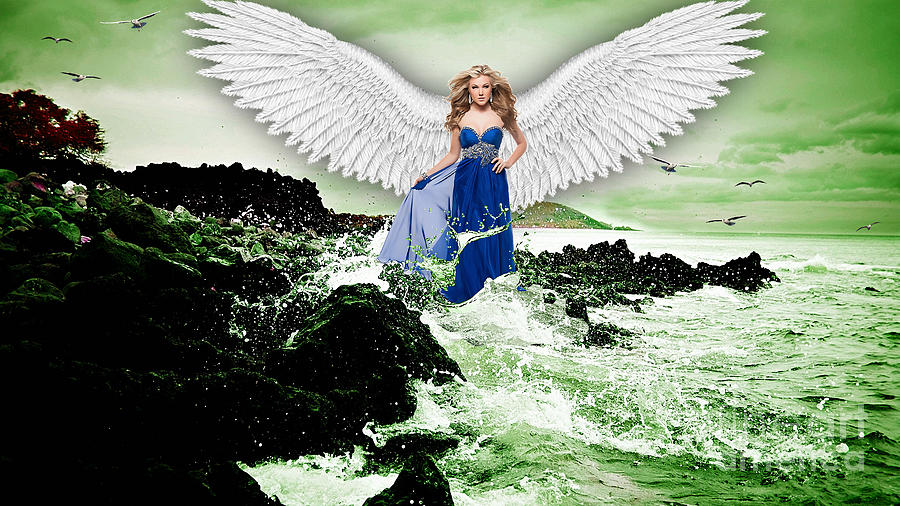Fantasy Mixed Media - Angel by Marvin Blaine