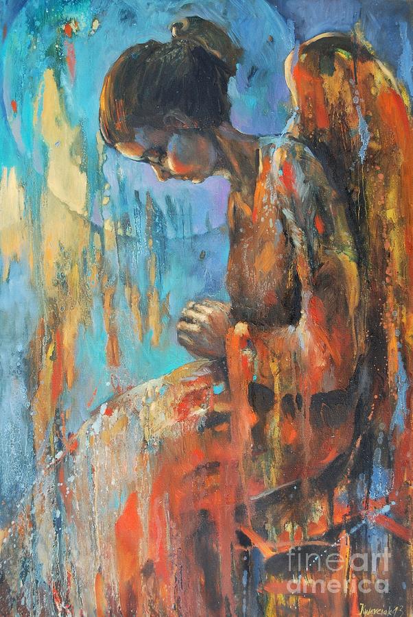Abstract Painting - Angel Meditation II by Michal Kwarciak