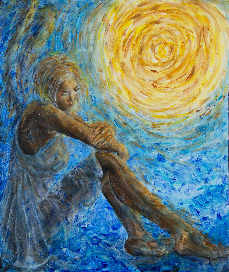 Angel Moon II Painting by Nik Helbig