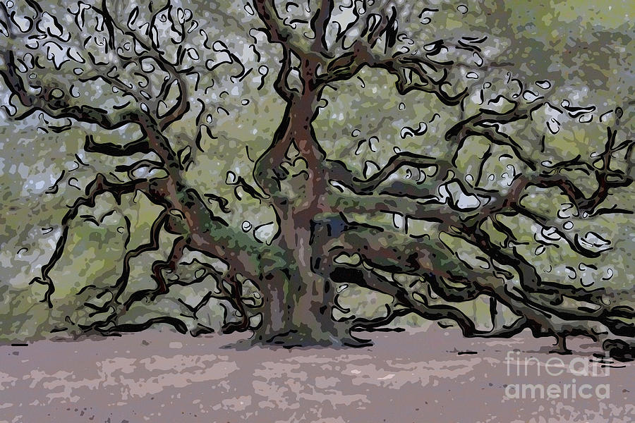Angel Oak Digital Art Digital Art by Dale Powell