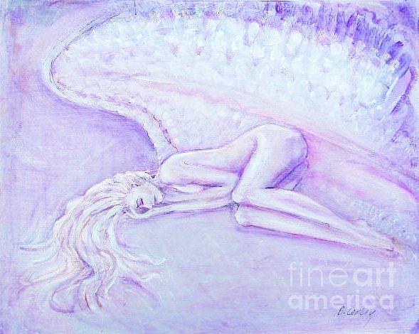 Purple Painting - Angel of Mercy by Barbara Lemley