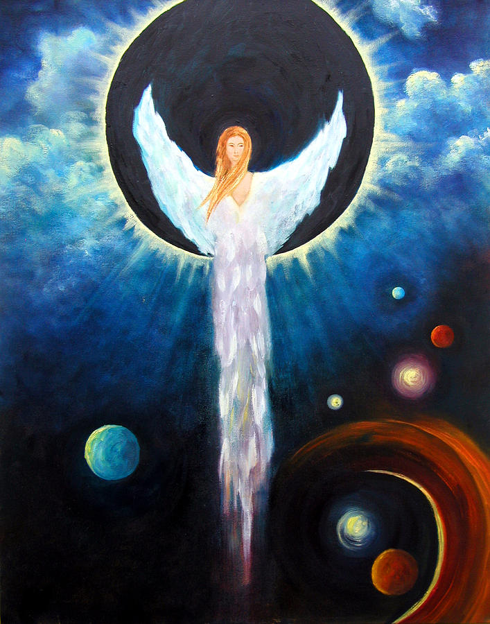 Angel Of The Eclipse Painting by Marina Petro
