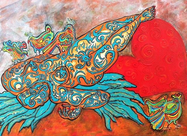 Bird Painting - Angel Of Trust by Suzanne MacDonald-Lantigua