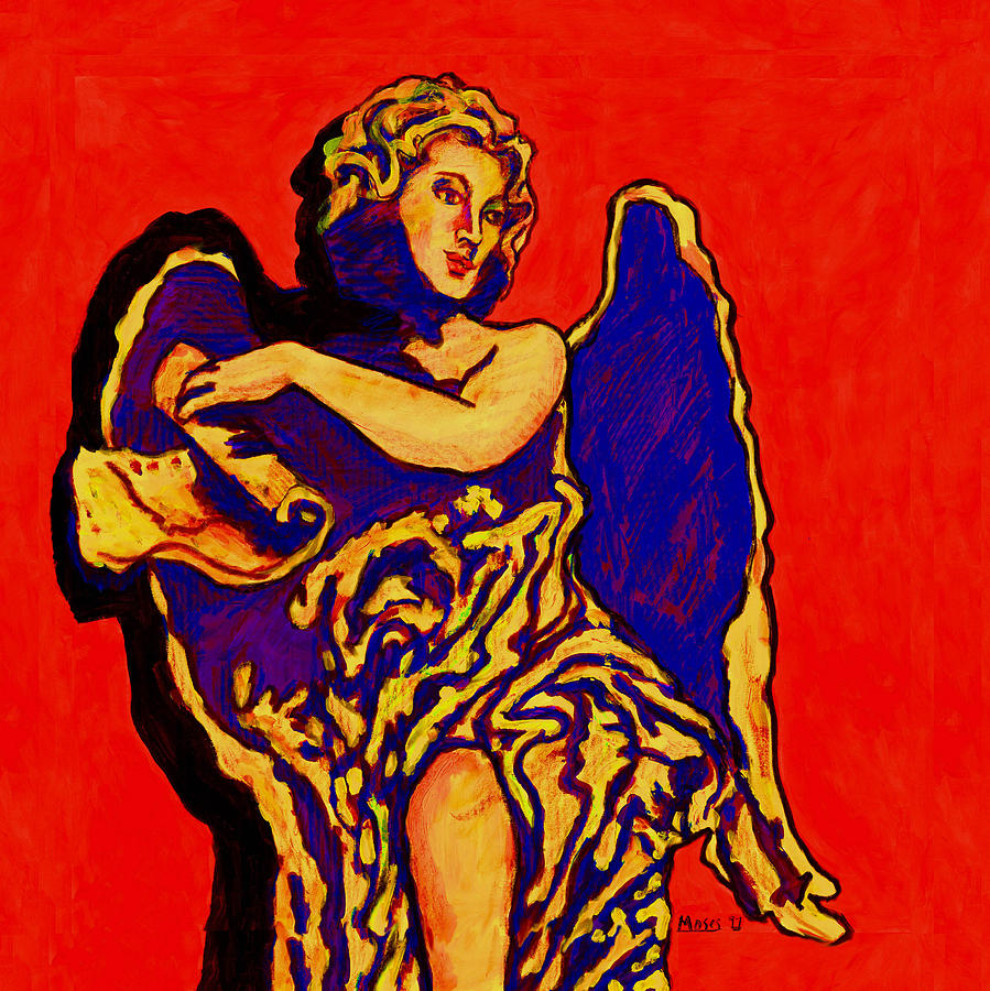 Angel on Red Painting by Dale Moses