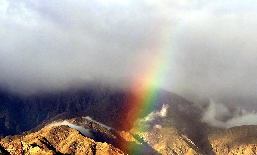 Nature Photograph - Angel on the Mountain with Rainbow by Patrick Morgan
