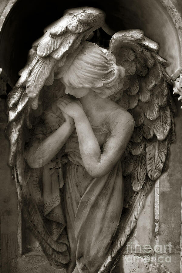 Angels Photograph - Angel Photography Spiritual Angel  - Guardian Angel In Prayer - Angel Praying  by Kathy Fornal