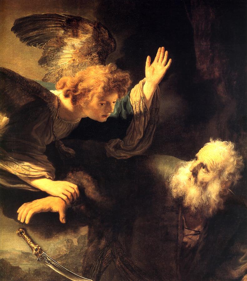 Angel And Prophet Painting by Rembrandt