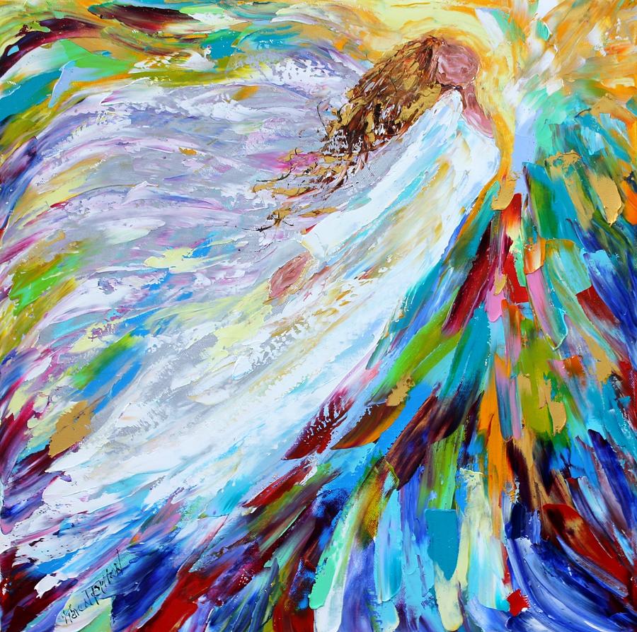 Angel Rising Painting by Karen Tarlton