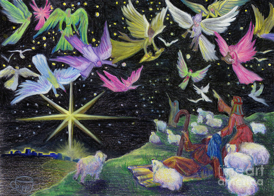 Angel Skies Painting by Nancy Cupp