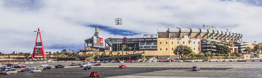 Angel Stadium of Anaheim Digital Art by Photographic Art by Russel Ray Photos