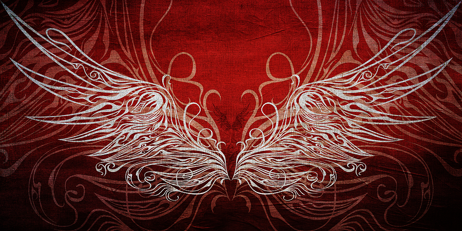 Butterfly Digital Art - Angel Wings Crimson by Angelina Tamez