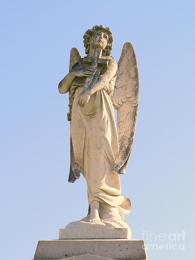 Angel with Cross Photograph by Elizabeth Fontaine-Barr