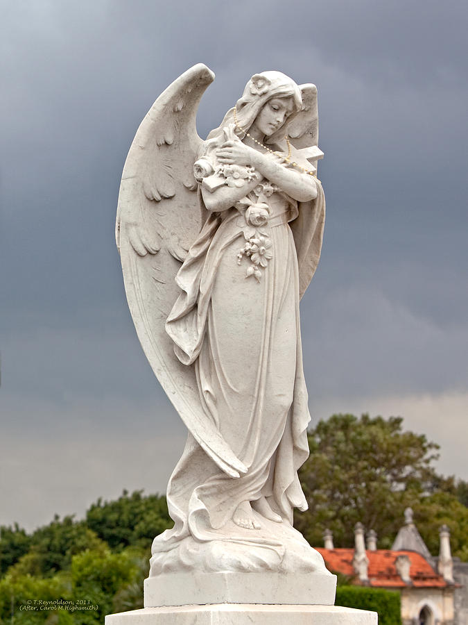 Angel Photograph - Angel With Cross by Terry Reynoldson