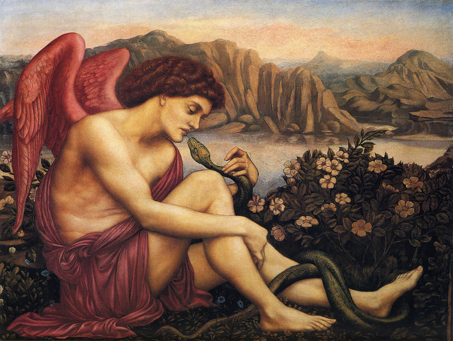 Angel With The Serpent Digital Art by Evelyn de Morgan