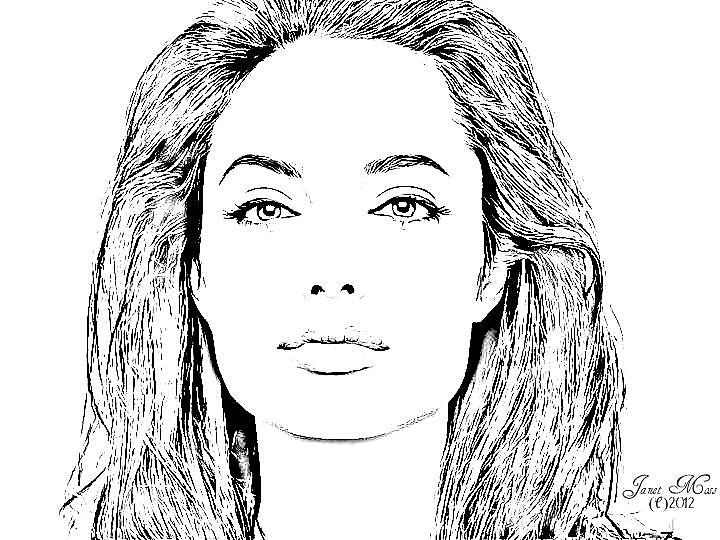 Human Drawing - Angelina by Janet Moss
