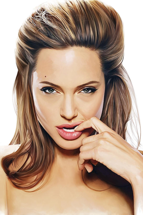 Angelina Jolie Artwork 2 Painting by Sheraz A