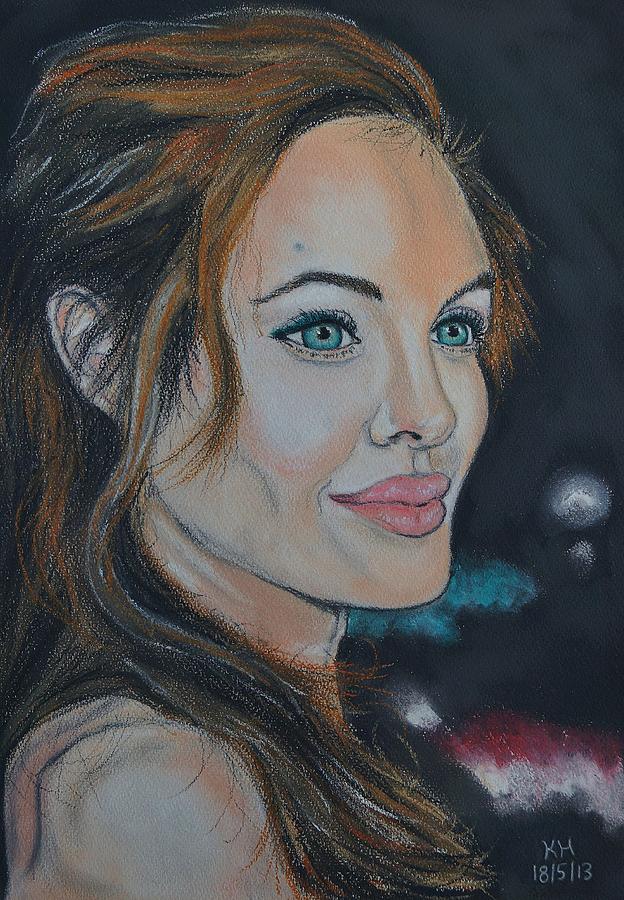 Angelina Jolie Pastel by Kevin Hubbard - Fine Art America