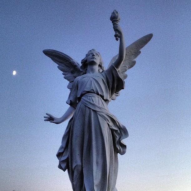 Symbols Photograph - Angels At Sundown...cemetery  #cemetery by Joann Vitali