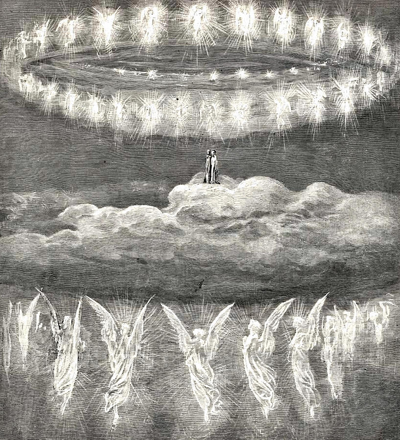 Gustave Dore Drawing - Angels Dantes Paradise Illustration by    