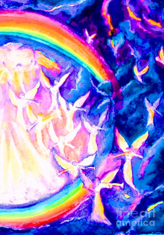 Angels From the Realms of Glory Painting by Hazel Holland