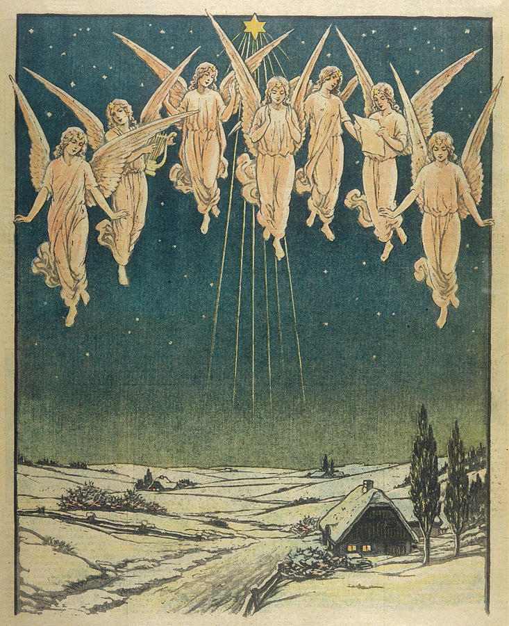Angels Hovering Over The Swedish Drawing by Mary Evans Picture Library