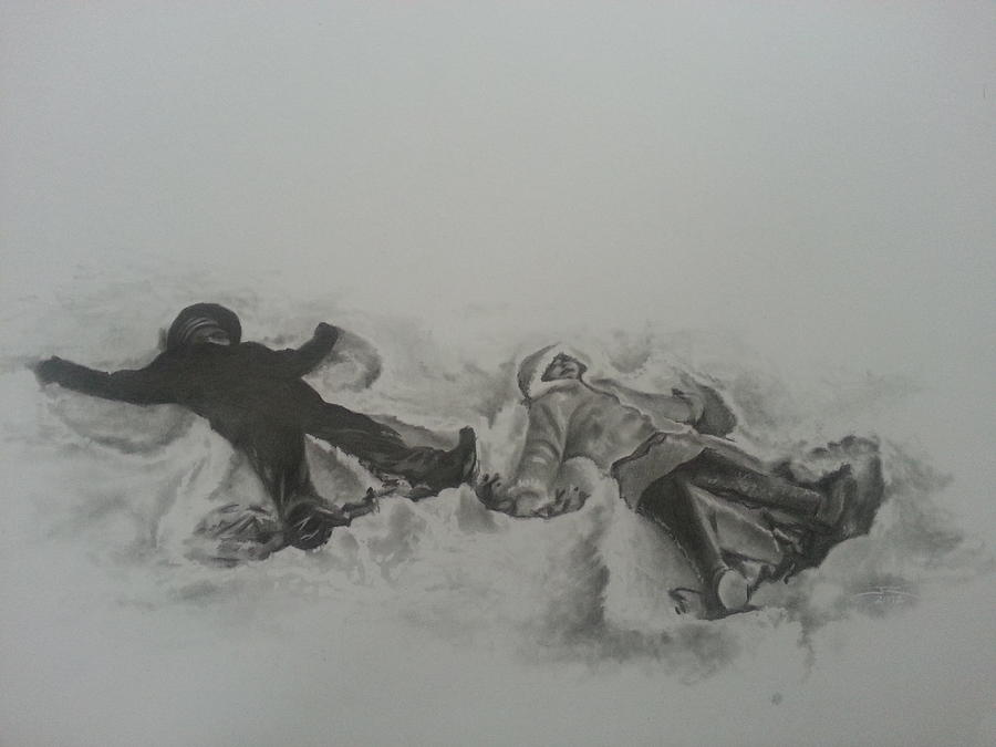 Winter Drawing - Angels by James Rodgers