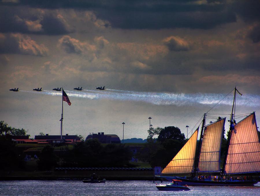 Angels Over Ft. McHenry Photograph by Robert McCubbin