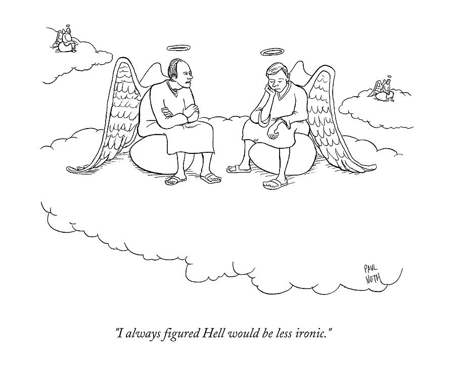 Angels Sitting On Eggs In Heaven Drawing by Paul Noth