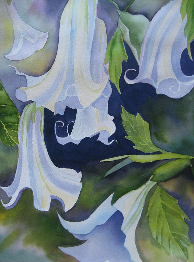 Christmas Painting - Angels Trumpets by Stephanie Zobrist