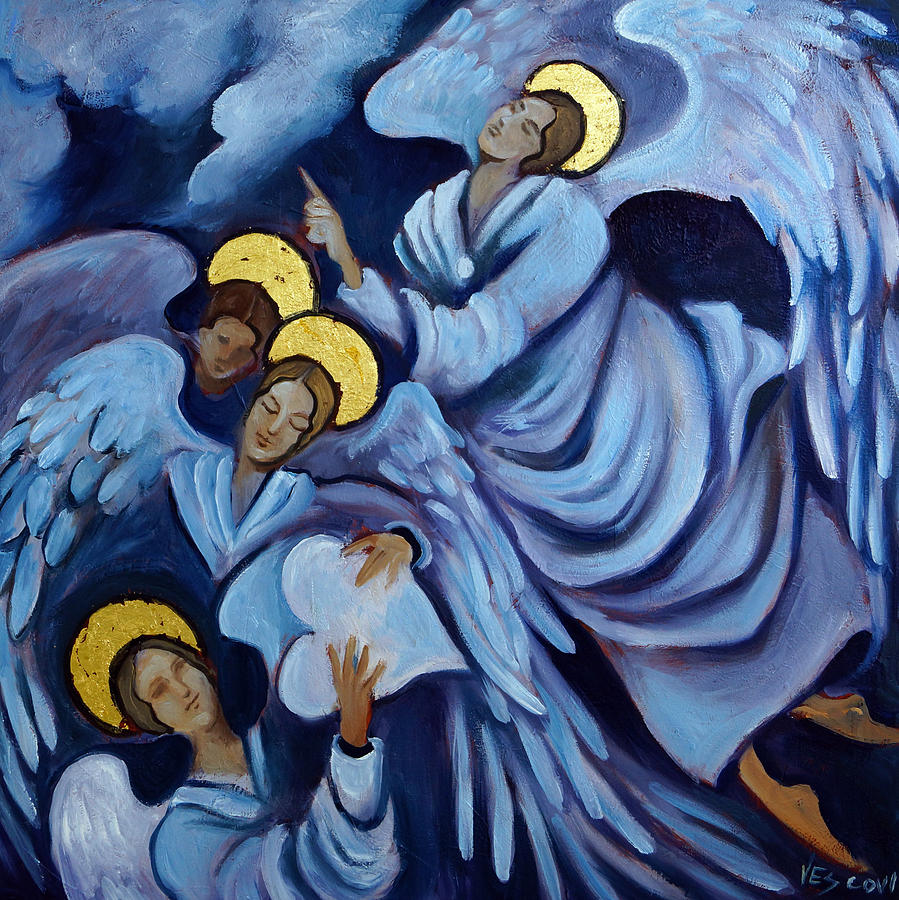 Angels Painting by Valerie Vescovi