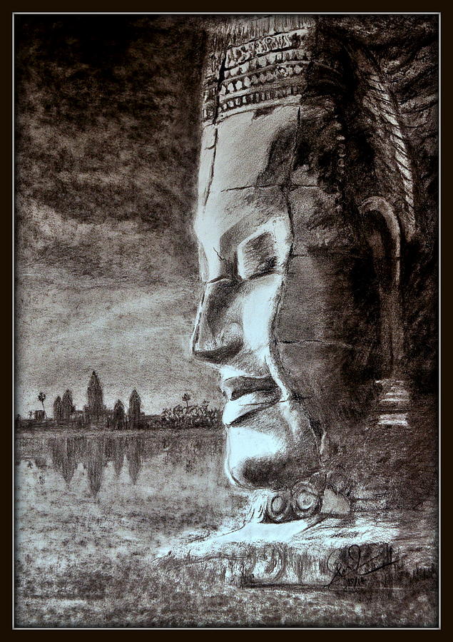 Buddha Painting - Angkor by Shreekant Plappally