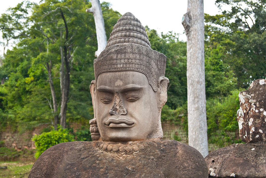 Angkor Tom Statue Photograph by James Gay