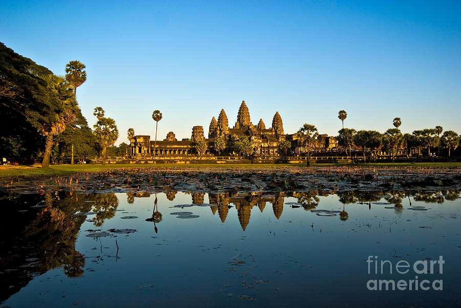 Angkor Wat at sunset - cambodia Photograph by Luciano Mortula