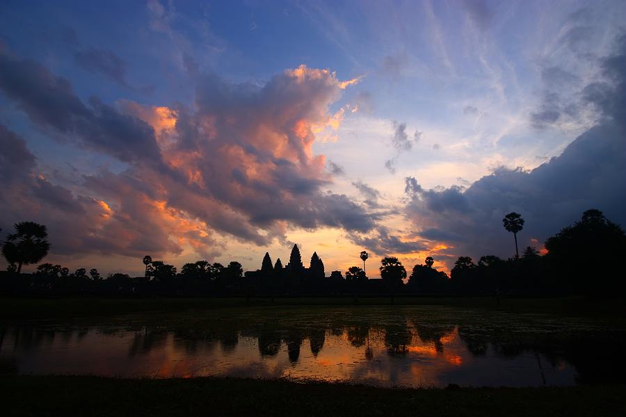 Sunset Photograph - Angkor Wat Sunrise by FireFlux Studios