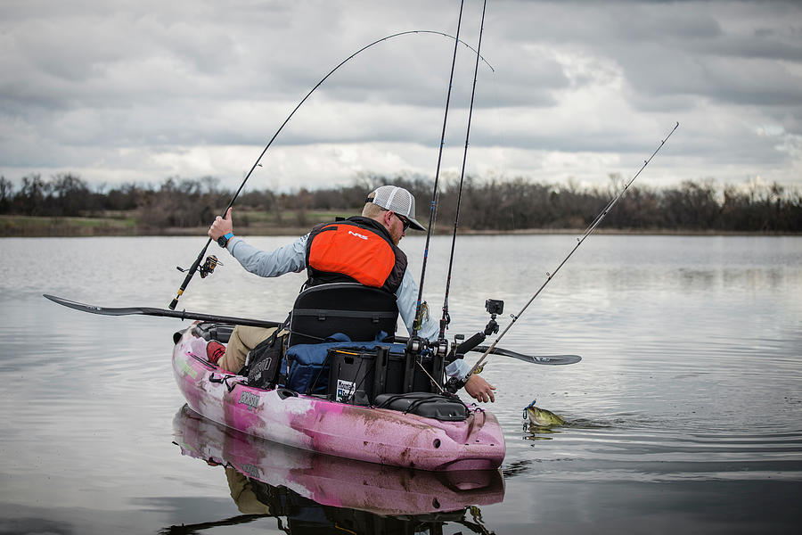 Angler Catches A Large Mouth Bass Photograph By Dustin Doskocil Fine Art America 7780