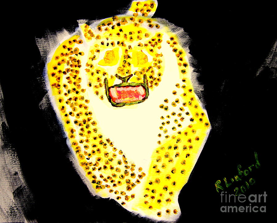 Angry Big Cat 1 Painting by Richard W Linford