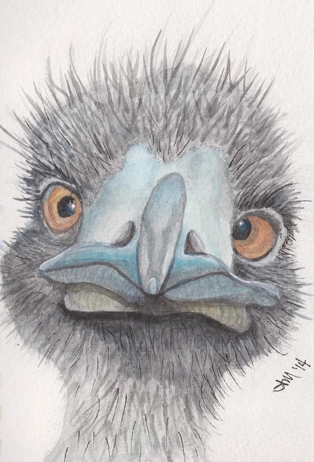 Angry Bird Ostrich Painting by Amber Malarsie Moritz - Fine Art America