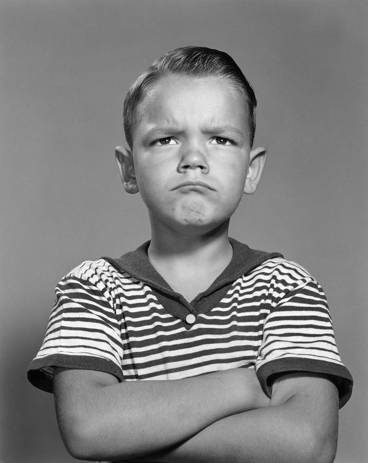 Angry Boy With Arms Folded, C.1960s Photograph by H. Armstrong Roberts/ClassicStock