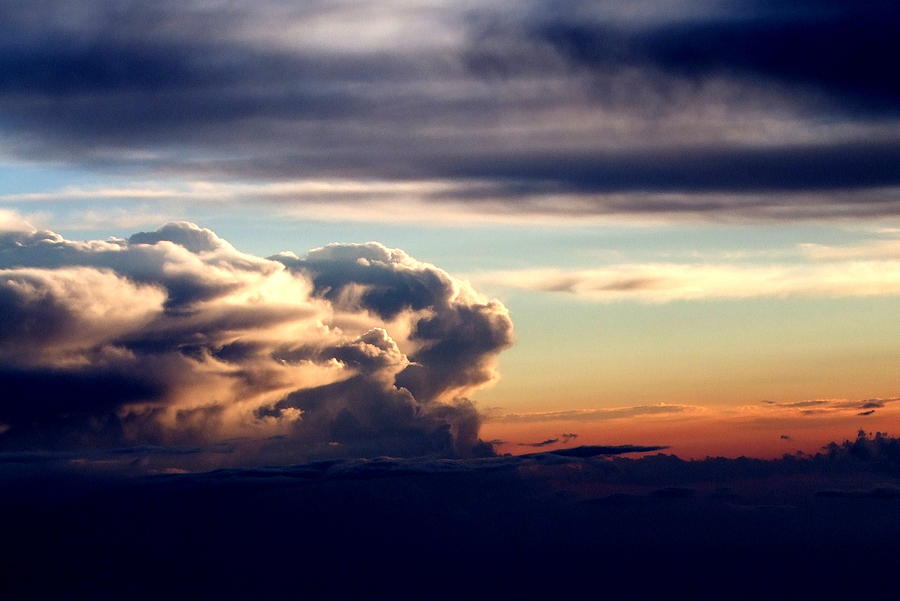 Sunset Photograph - Angry Cloud at FL350 by Phil And Karen Rispin