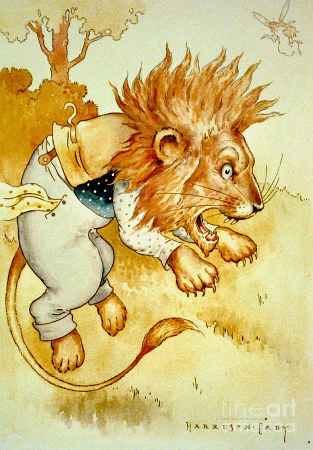 Angry Lion 1907 Drawing by Padre Art