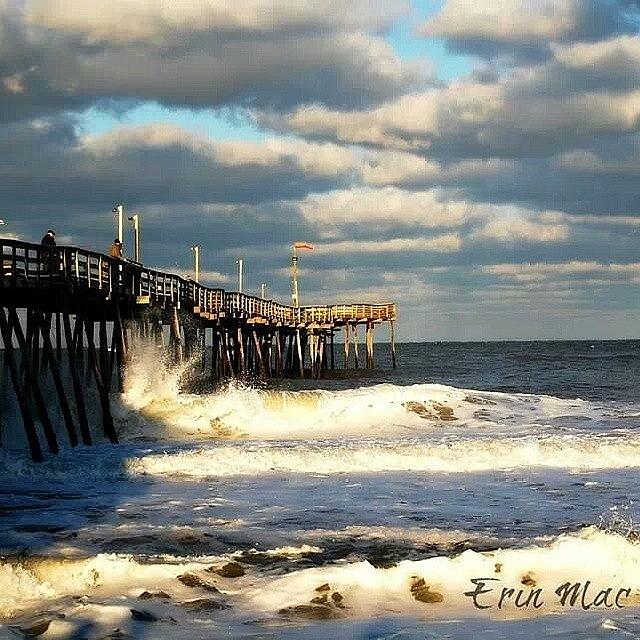 Pier Photograph - Angry #ocean And Beautiful #clouds by Erin Mac