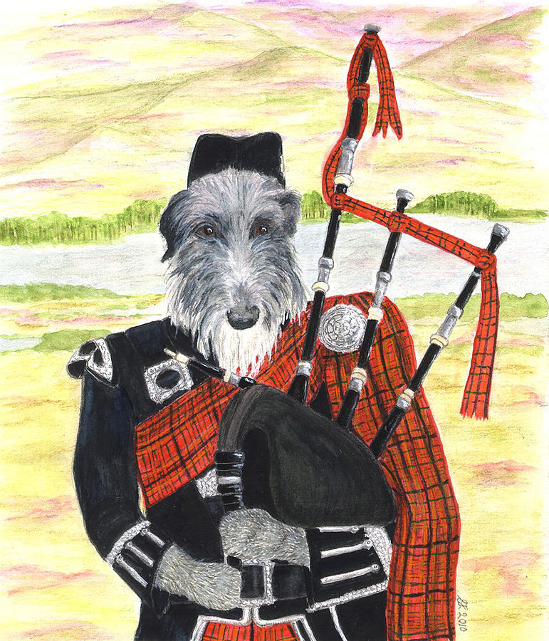 Angus the Piper Painting by Stephanie Grant