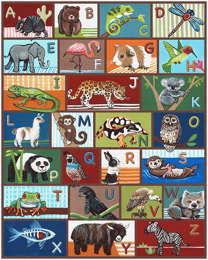 Animal Alphabet Poster / A-Z Animals Art Print by Kathryn Churn