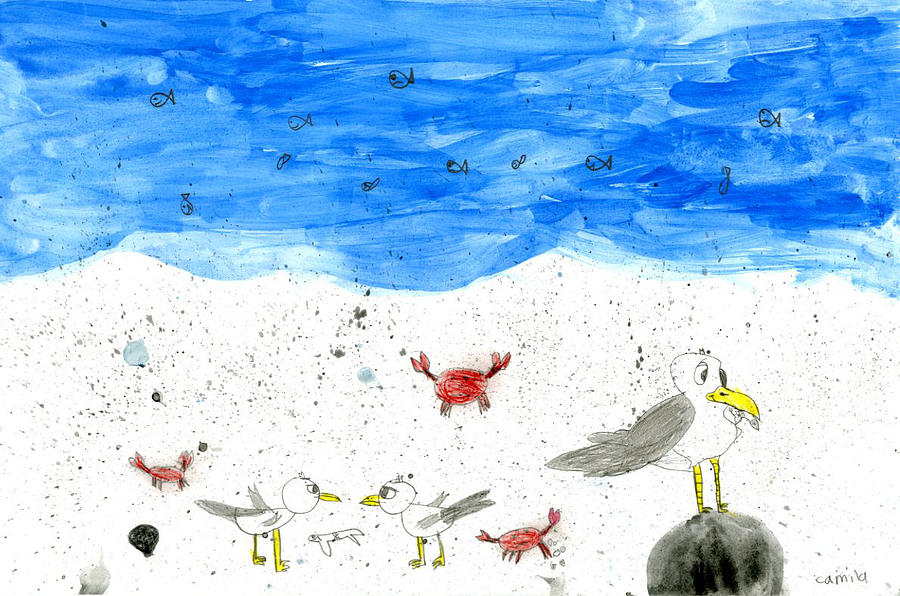 Animal Beach by Camila A. Jacobo 1st Grade Drawing by California Coastal Commission