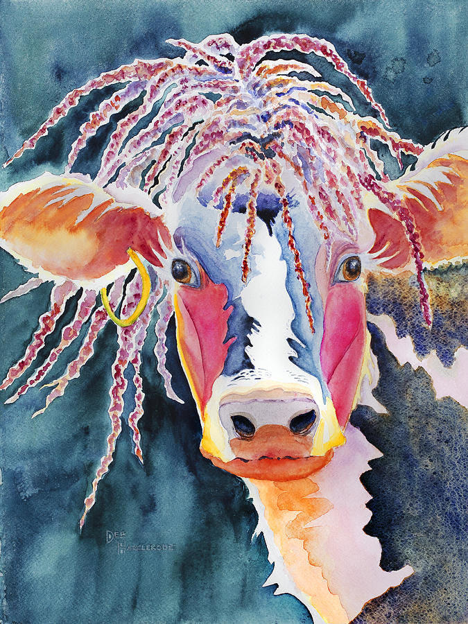 Animal Painting - Animal - Cow - Cowabonga by Deb Harclerode