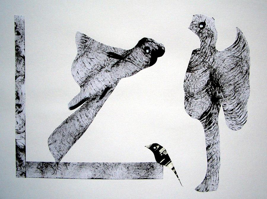 Bird Drawing - Animal World 120719-3 by Aquira Kusume