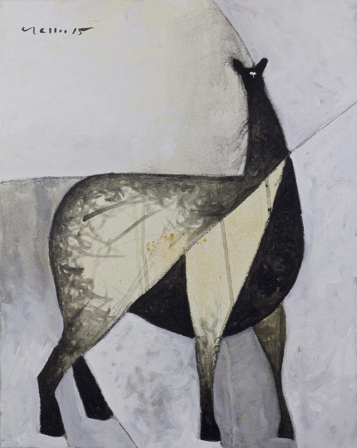 ANIMALIA Standing Llama  Painting by Mark M  Mellon